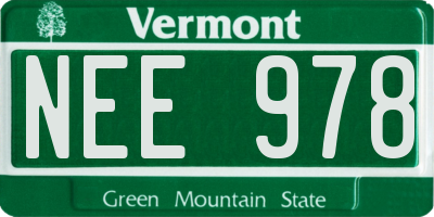 VT license plate NEE978