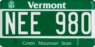 VT license plate NEE980
