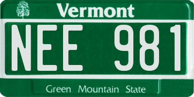 VT license plate NEE981