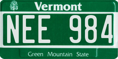 VT license plate NEE984