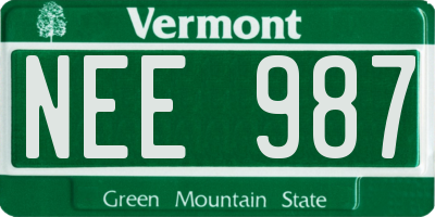 VT license plate NEE987