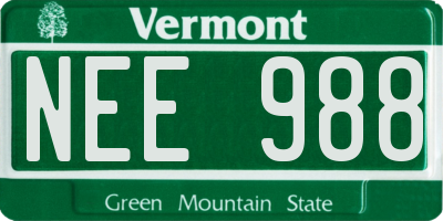 VT license plate NEE988