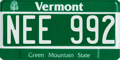 VT license plate NEE992