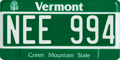 VT license plate NEE994