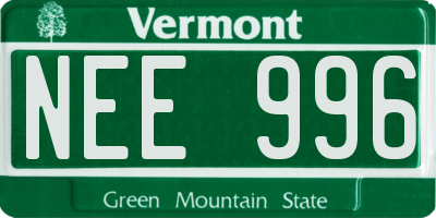 VT license plate NEE996