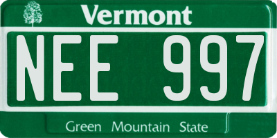 VT license plate NEE997