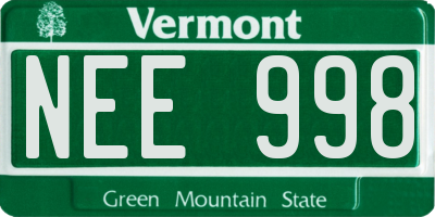 VT license plate NEE998