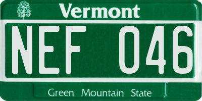 VT license plate NEF046