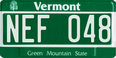 VT license plate NEF048