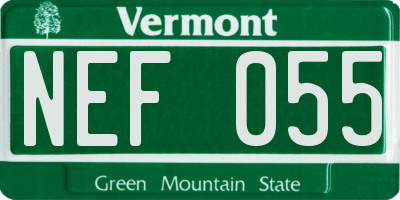 VT license plate NEF055