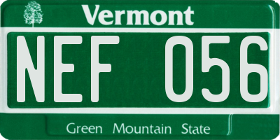 VT license plate NEF056