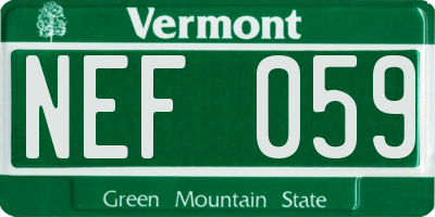 VT license plate NEF059