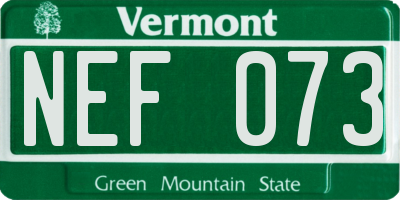 VT license plate NEF073