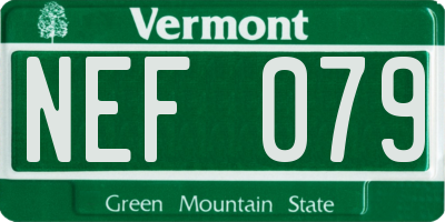 VT license plate NEF079