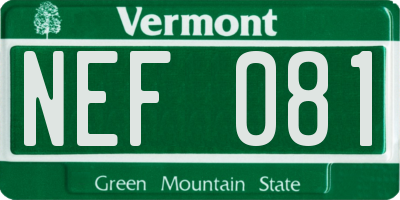 VT license plate NEF081