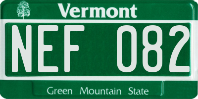 VT license plate NEF082