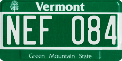 VT license plate NEF084