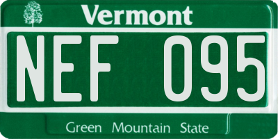 VT license plate NEF095