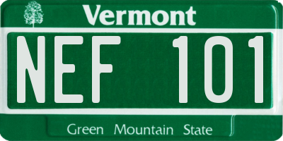 VT license plate NEF101
