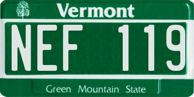VT license plate NEF119