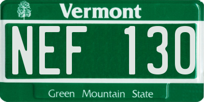 VT license plate NEF130