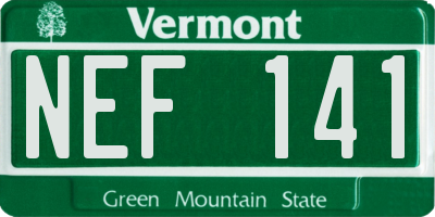 VT license plate NEF141