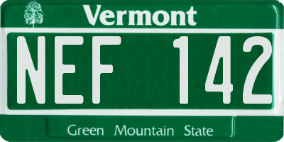 VT license plate NEF142