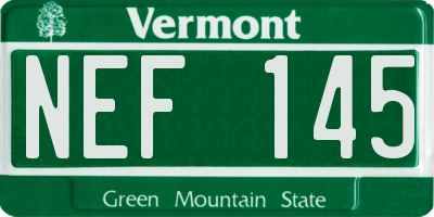 VT license plate NEF145