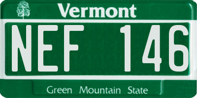 VT license plate NEF146