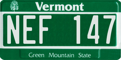 VT license plate NEF147