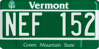 VT license plate NEF152