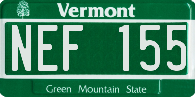 VT license plate NEF155