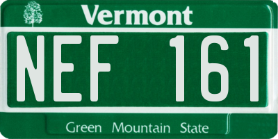 VT license plate NEF161