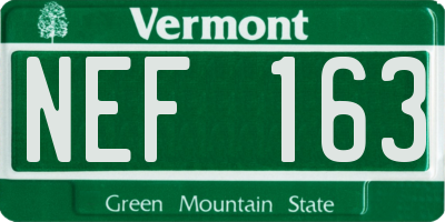 VT license plate NEF163