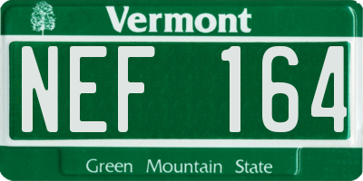 VT license plate NEF164