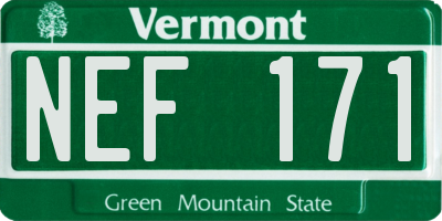 VT license plate NEF171
