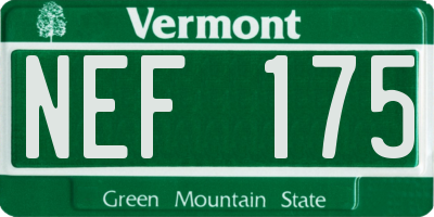 VT license plate NEF175