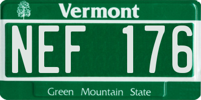 VT license plate NEF176