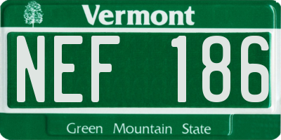 VT license plate NEF186