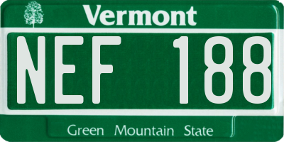 VT license plate NEF188