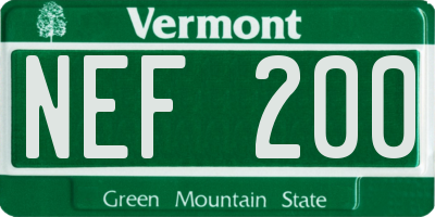 VT license plate NEF200