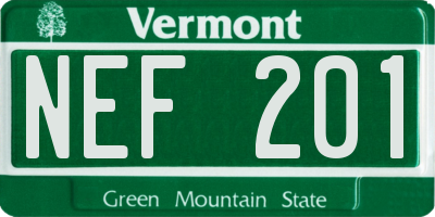 VT license plate NEF201