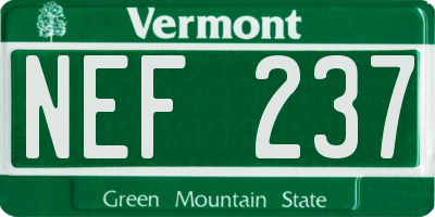 VT license plate NEF237