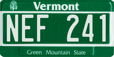 VT license plate NEF241