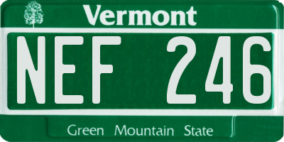 VT license plate NEF246