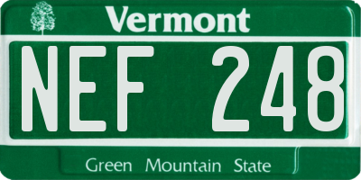 VT license plate NEF248