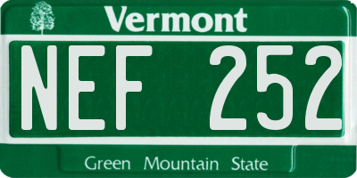 VT license plate NEF252