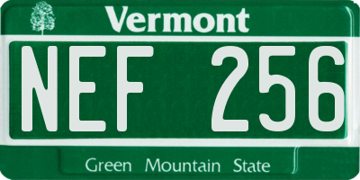 VT license plate NEF256
