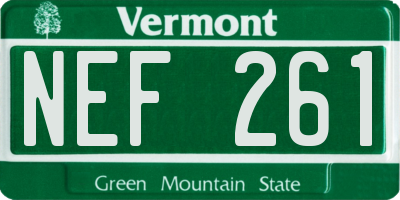 VT license plate NEF261