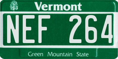 VT license plate NEF264